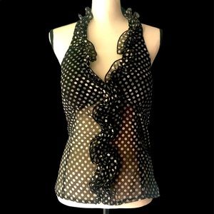 Dots polka dot sheer halter top